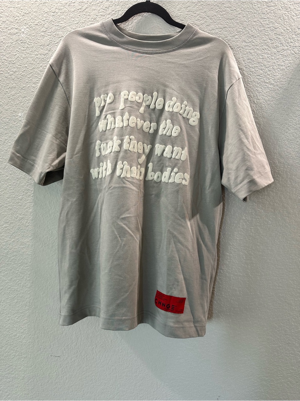 CHNGE Light Gray Graphic Tee- Pro People doing wtf they want with their bodies